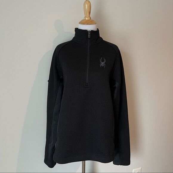 Black Spyder Core Half Zip Pullover Sweater - Picture 1 of 7